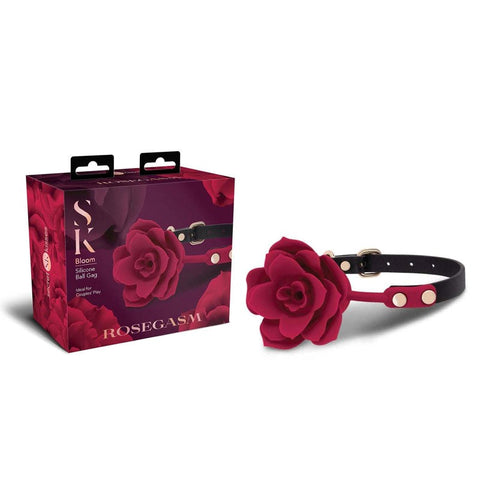 Xgen Products Secret Kisses Rosegasm Bloom Silicone Gag with Rose Design - Bondage Gags and Bits