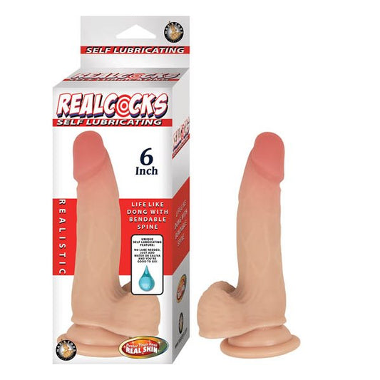 REALCOCKS Self Lubricating 6 Inch Veined & Testured - - Realistic Dildos