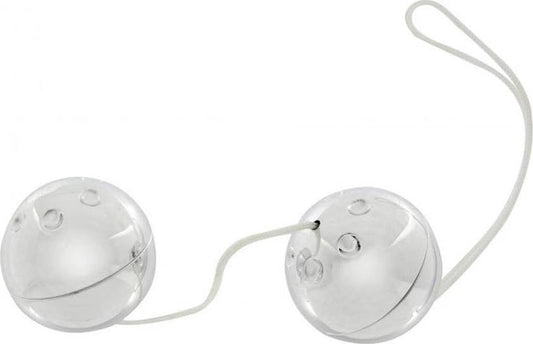 Seven Creations Silver Plastic Boxed Duo Ben Wa Balls with Retrieval Loop - - Love Eggs and Kegel Exercisers