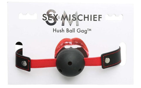Sportsheets Sex and Mischief Hush Ball BDSM Mouth Gag Breathable Design - Bondage Gags and Bits