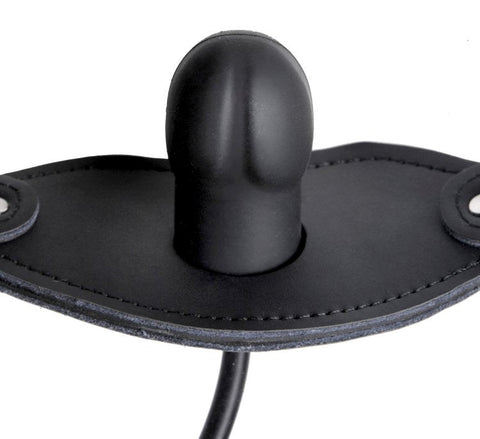 XR Brands Silencer Inflatable Locking BDSM Play Gag with Adjustable Size - Bondage Gags and Bits