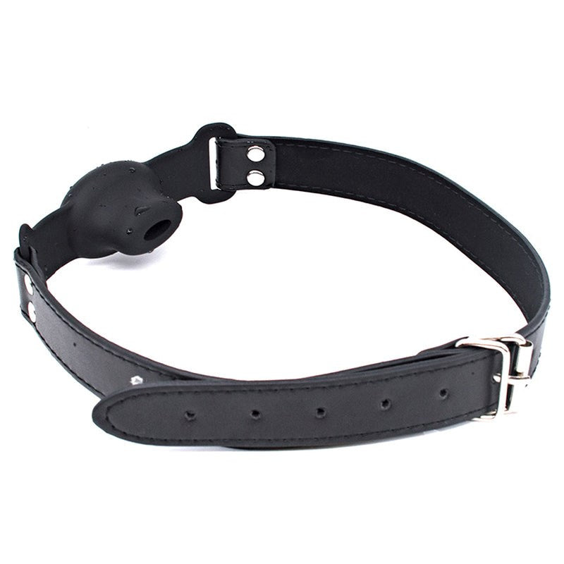BDStyle Silicone Ball Gag With Drool Hole Adjustable BDSM Restraint - Bondage Gags and Bits