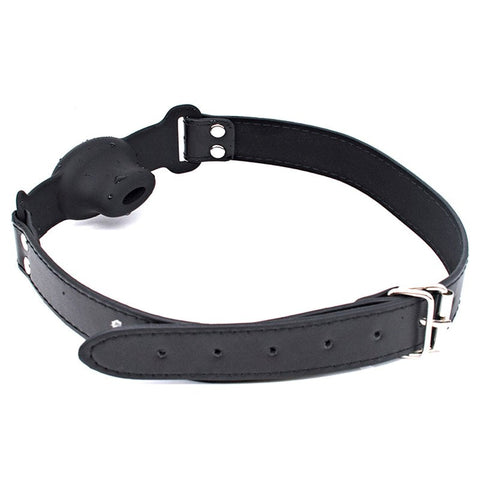BDStyle Silicone Ball Gag With Drool Hole Adjustable BDSM Restraint - Bondage Gags and Bits