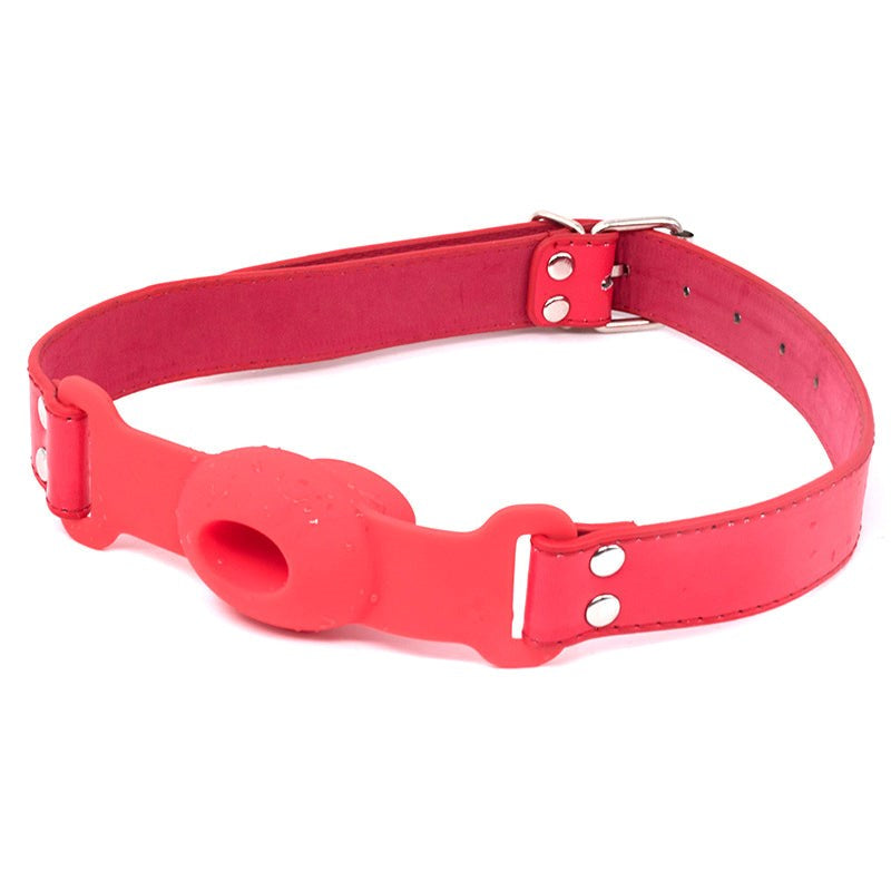 BDStyle Silicone Ball Gag With Drool Hole Adjustable BDSM Restraint - Bondage Gags and Bits