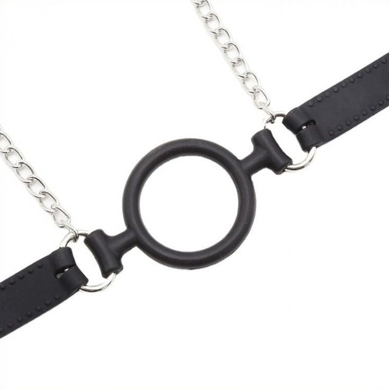 BDStyle Silicone O Ring Gag With Nipple Clamp Bondage Set - Bondage Gags and Bits