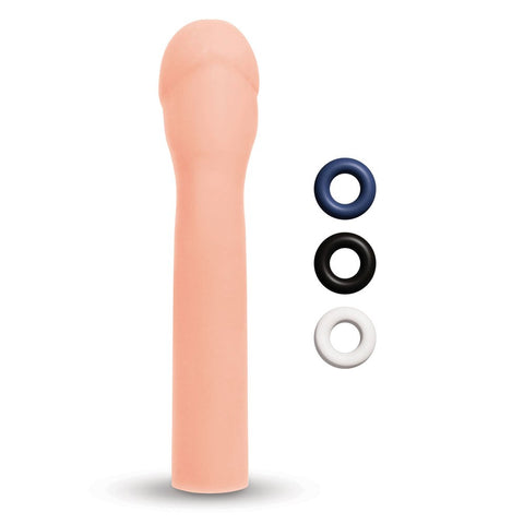 Xgen Products Size Up Mens Realistic Penis Extender Sleeve with Stamina Rings - Penis Sleeves and Extenders