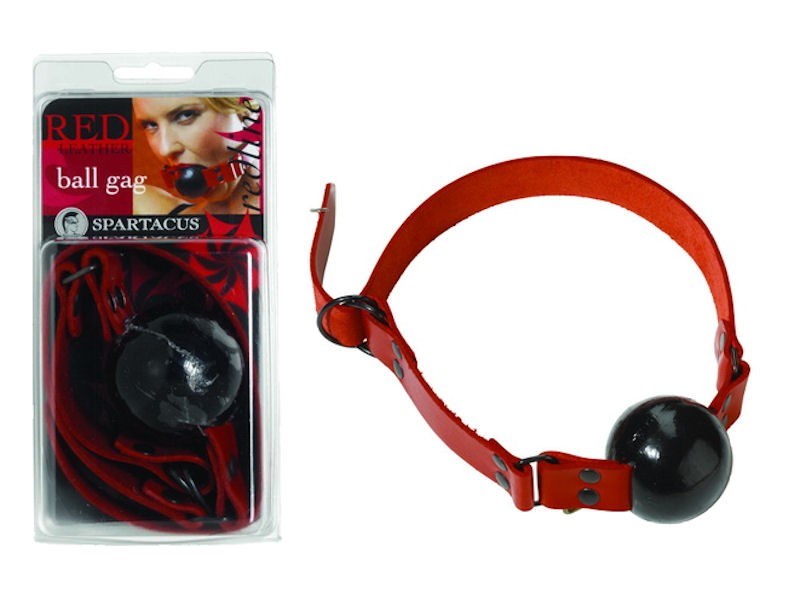 Spartacus Red Rubber Ball Gag with D Ring Closure Large BDSM Restraint - - Bondage Gags and Bits