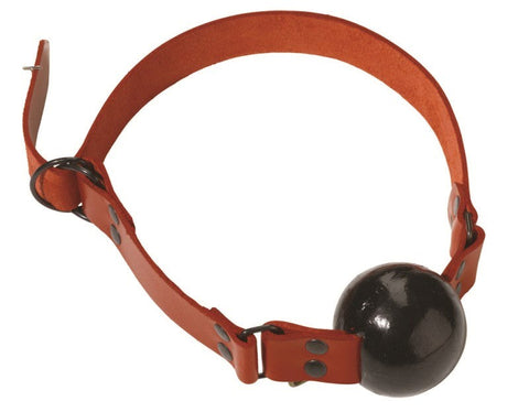Spartacus Red Rubber Ball Gag with D Ring Closure Large BDSM Restraint - Bondage Gags and Bits