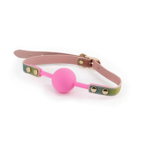 NS Novelties Spectra Bondage Ballgag PU Leather Restraint for BDSM Play - Bondage Gags and Bits