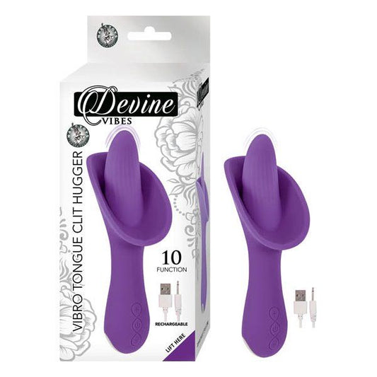 DEVINE VIBES Vibro Tongue Clit Hugger 10 Function - - Clit Ticklers and Pulsators