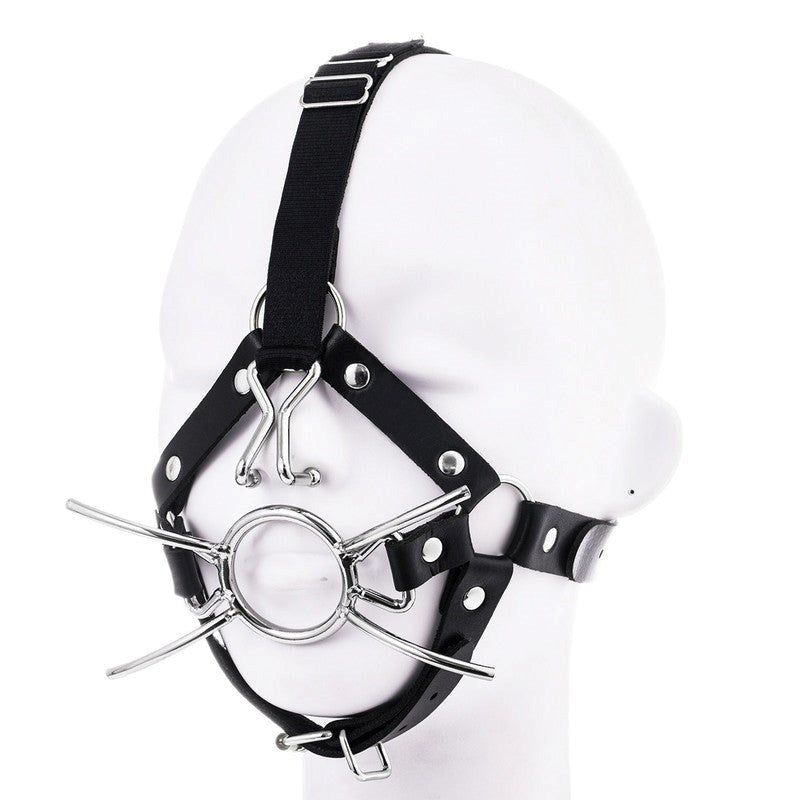BDStyle Spider Gag With Nasal Hook Faux Leather BDSM Restraint - Bondage Gags and Bits