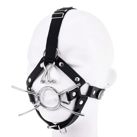 BDStyle Spider Gag With Nasal Hook Faux Leather BDSM Restraint - Bondage Gags and Bits