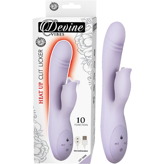 DEVINE VIBES Heat Up Powerful Dual Motor Clit Licker - - Rabbit Vibrators