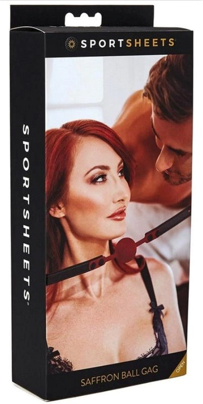 Sportsheets Saffron Ball Gag with Locking Buckle for Bondage Play - Bondage Gags and Bits