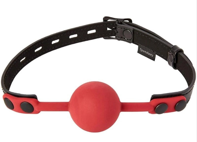 Sportsheets Saffron Ball Gag with Locking Buckle for Bondage Play - Bondage Gags and Bits