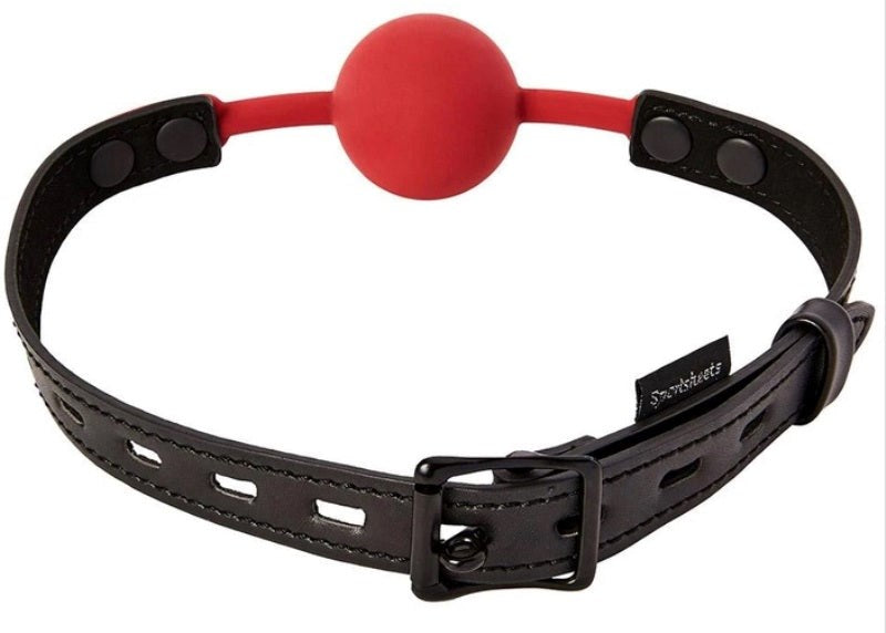 Sportsheets Saffron Ball Gag with Locking Buckle for Bondage Play - Bondage Gags and Bits