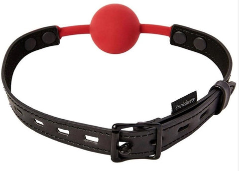 Sportsheets Saffron Ball Gag with Locking Buckle for Bondage Play - Bondage Gags and Bits
