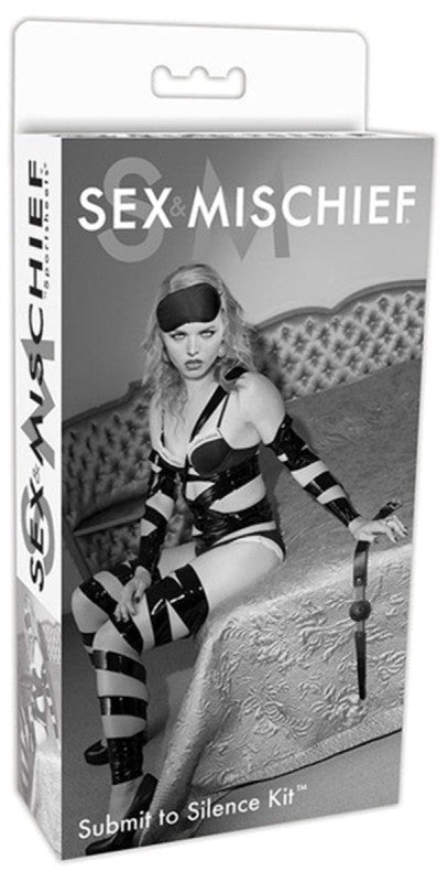 Sportsheets Submit to Silence Kit Bondage Essentials with Blindfold - Bondage Gags and Bits
