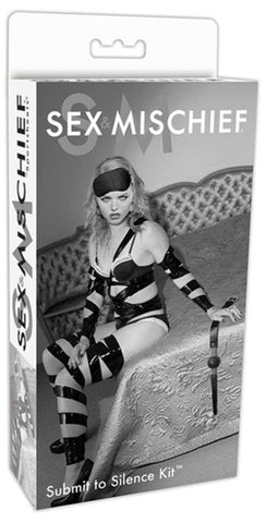 Sportsheets Submit to Silence Kit Bondage Essentials with Blindfold - Bondage Gags and Bits