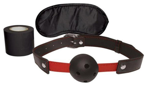 Sportsheets Submit to Silence Kit Bondage Essentials with Blindfold - Bondage Gags and Bits