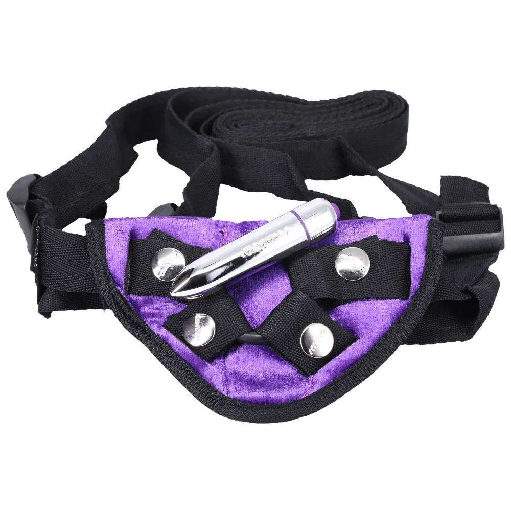 Tantus Vibrating Strap On Harness with Bullet Vibrator and Adjustable Fit - - Strap On Sextoys