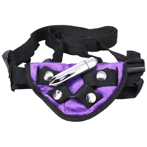 Tantus Vibrating Strap On Harness with Bullet Vibrator and Adjustable Fit - Strap On Sextoys