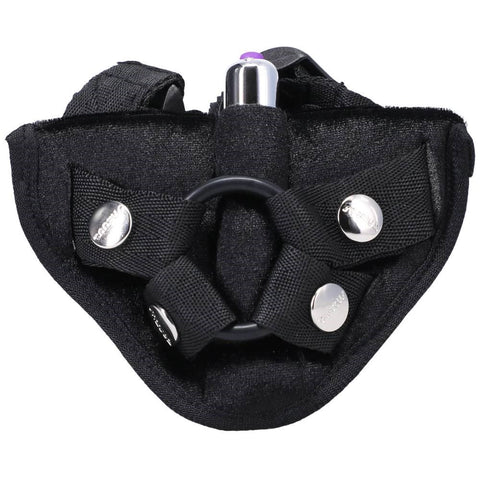 Tantus Vibrating Strap On Harness with Bullet Vibrator and Adjustable Fit - Strap On Sextoys