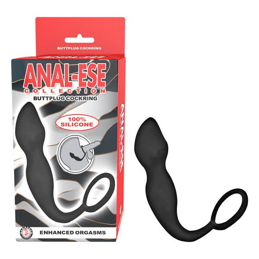 ANAL-ESE Buttplug And Cockring Body Safe Silicone - - Butt Plugs