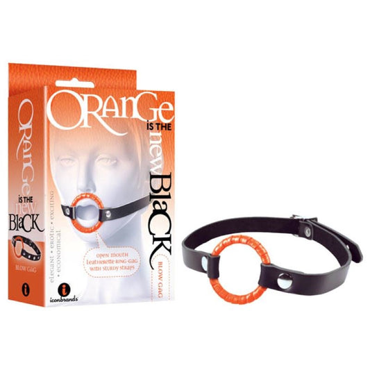 Icon Brands The 9s Orange Is The New Blow Gag with Adjustable Straps - - Bondage Gags and Bits