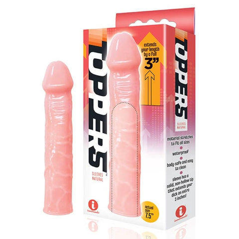 Icon Brands The 9s Toppers Extender Sleeve Adds 3 Inches Length - Penis Sleeves and Extenders