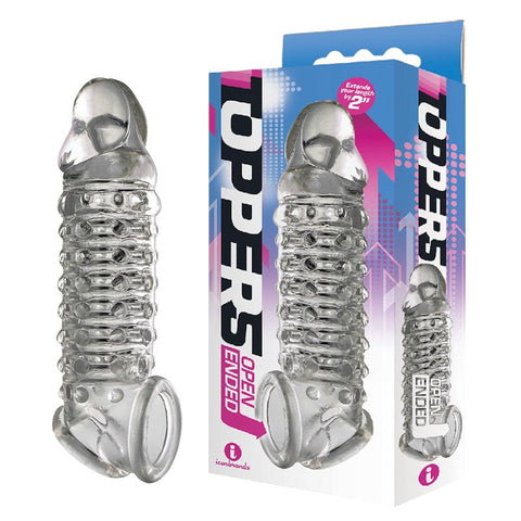 Icon Brands The 9s Toppers Open Ended Penis Extension Sleeve - Penis Sleeves and Extenders