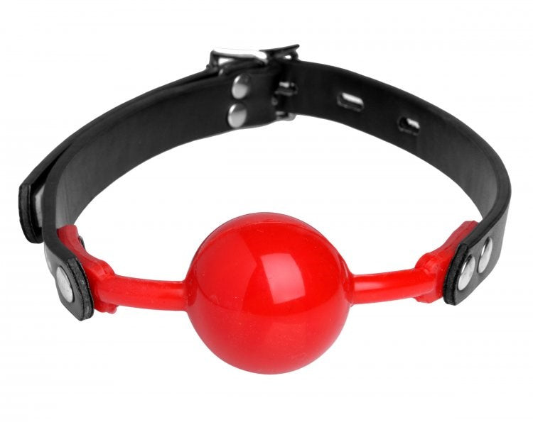 XR Brands The Hush Gag Silicone Comfort Ball Gag with Locking Buckle - - Bondage Gags and Bits