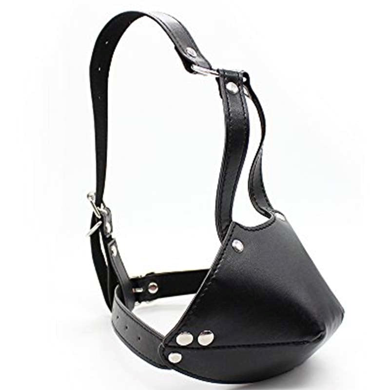 BDStyle Thin Bondage Face Harness & Ball Gag Faux Leather Control - Bondage Gags and Bits