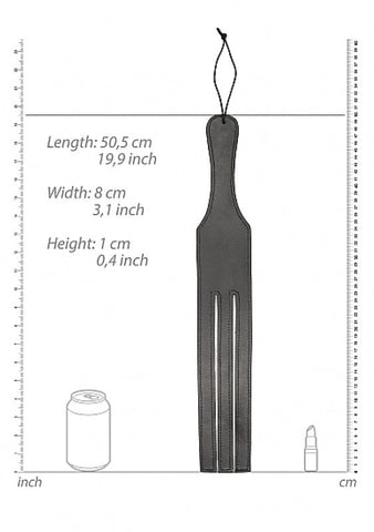 Shots Toys Three Finger Paddle Tawse Genuine Leather BDSM Impact Play - Paddles And Slappers