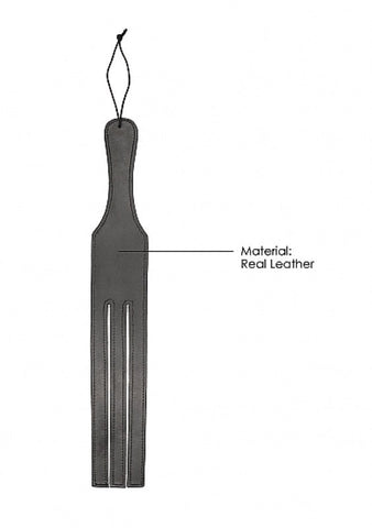 Shots Toys Three Finger Paddle Tawse Genuine Leather BDSM Impact Play - Paddles And Slappers