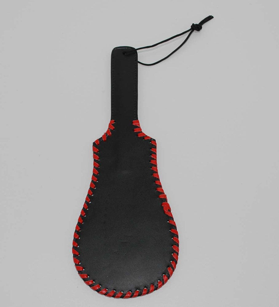 Hells Couture Whipped Ass Oval Leather Paddle 35cm BDSM Impact Play - - Paddles And Slappers