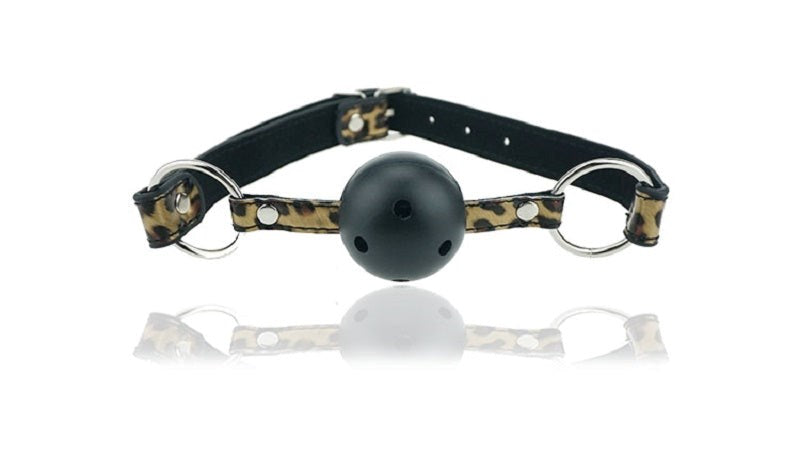 BDStyle Wild Leopard Ball Gag with Breathable Design - Bondage Gags and Bits