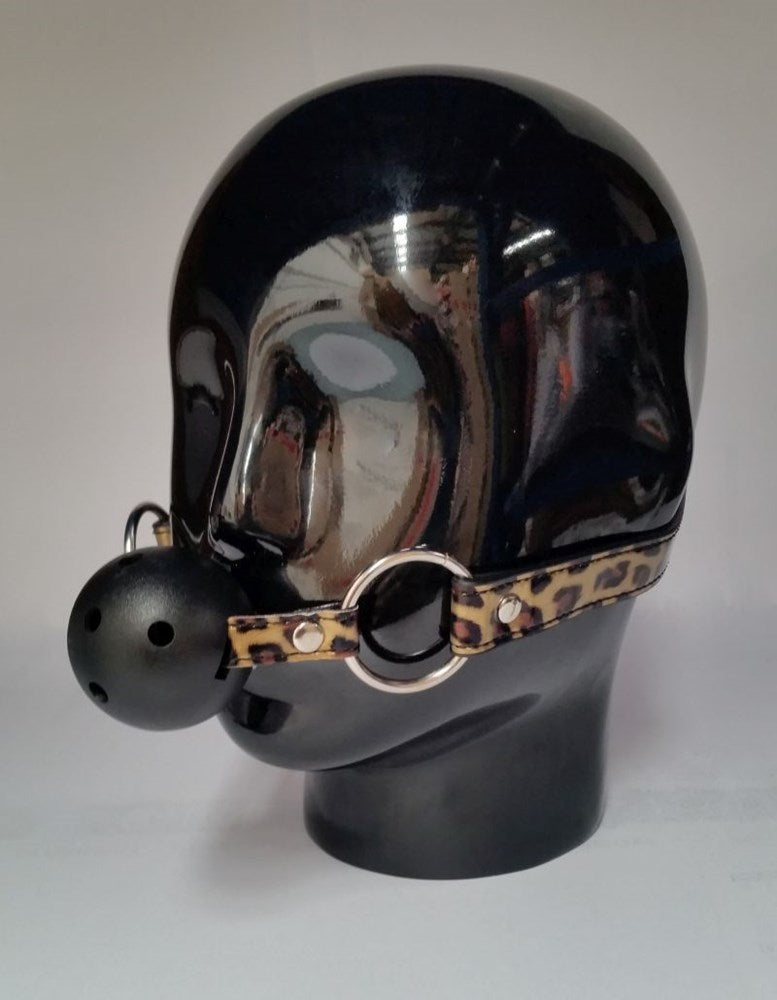 BDStyle Wild Leopard Ball Gag with Breathable Design - Bondage Gags and Bits
