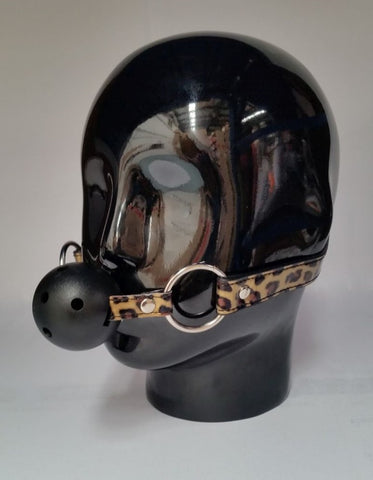 BDStyle Wild Leopard Ball Gag with Breathable Design - Bondage Gags and Bits