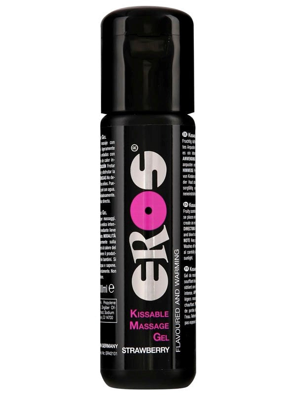 Eros Kissable Massage Gel STRAWBERRY 100ml Warming Edible Formula - - Water Based Lubes