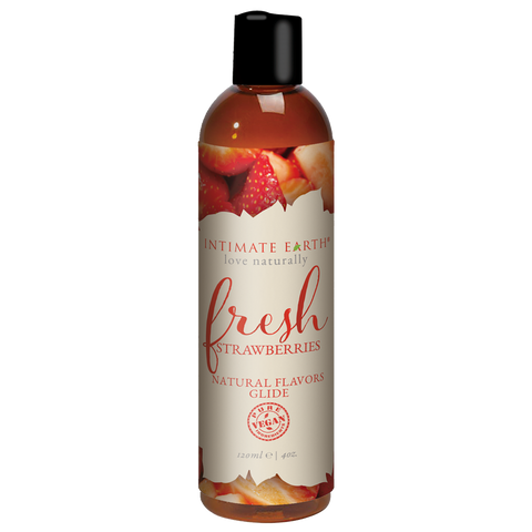 Intimate Earth Fresh Strawberries Natural Flavors Glide 60ml Natural Taste - Water Based Lubes