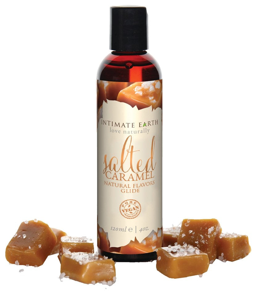 Intimate Earth Salted Caramel Natural Flavors Glide 60ml Edible Lubricant - - Water Based Lubes