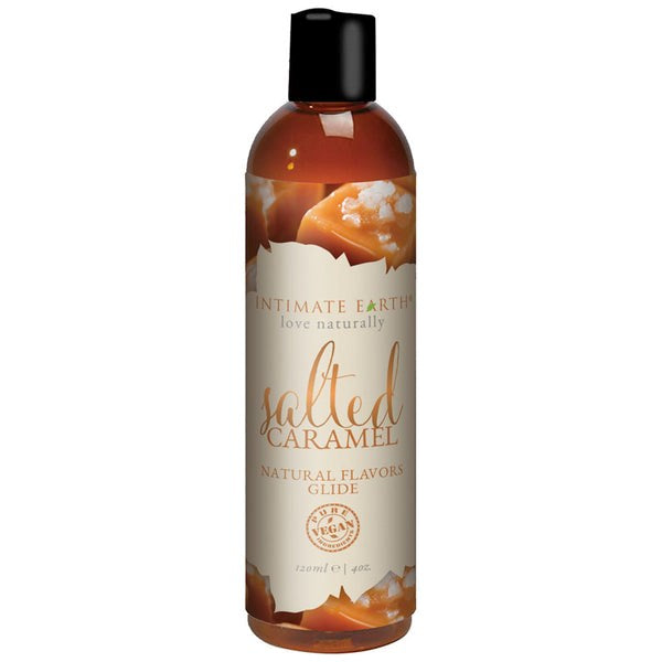 Intimate Earth Salted Caramel Natural Flavors Glide 60ml Edible Lubricant - - Water Based Lubes