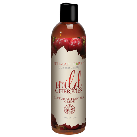 Intimate Earth Wild Cherries Natural Flavors Glide 120ml Flavored Lubricant - Massage Oils and Lubricants