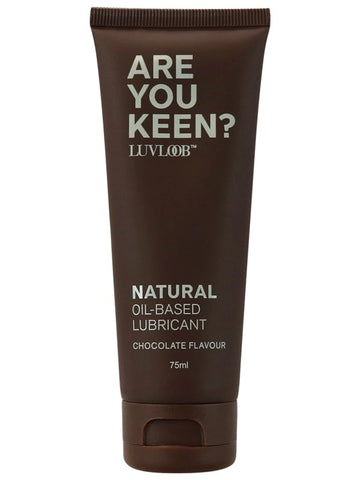 Luvloob Are You Keen Oil Based Lubricant Chocolate 75ml Long Lasting Glide - Massage Oils and Lubricants