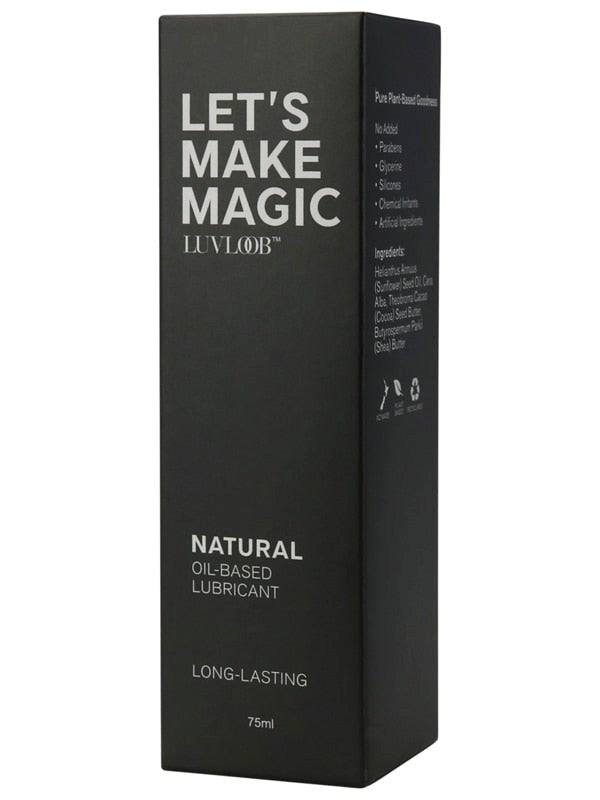 Luvloob Lets Make Magic Oil Based Lubricant 75ml Premium Natural Formula - - Massage Oils and Lubricants