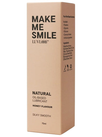 Luvloob Make Me Smile Oil Based Lubricant Honey 75ml Honey Infused Formula - Massage Oils and Lubricants