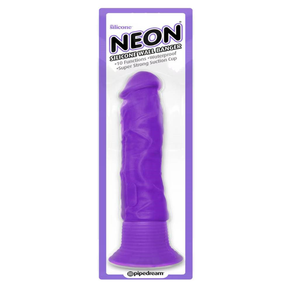 Pipedream Products Pipedream Neon Silicone Wall Banger Vibrating Dildo Hands Free - - Vibrating Dildos