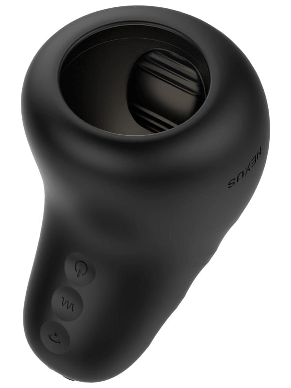 Nexus Sex Toys ECLIPSE Vibrating and Stroking Male Masturbator Black - - Masturbators and Strokers