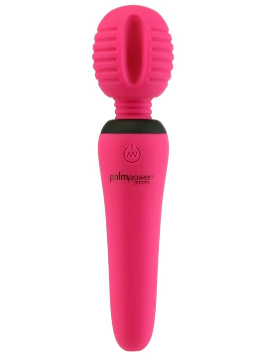 BMS Factory Palm Power Groove Mini Wand Fuchsia Clitoral Vibrator - - Body Wands